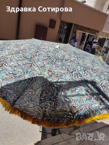 Голям чадър Чадъри за градината,къмпинг,плаж и за всякакви други места.230см,от здрав брезентов плат, снимка 7 - Градински мебели, декорация  - 37424592