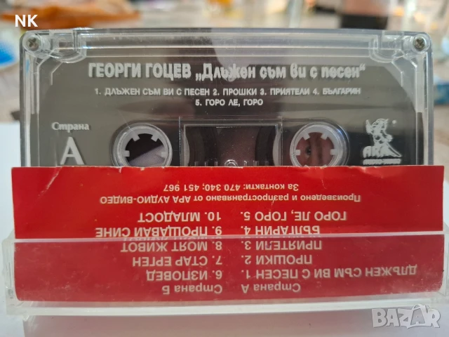 ГЕОРГИ ГОЦЕВ-ДЛЪЖЕН СЪМ ВИ С ПЕСЕН, снимка 2 - Аудио касети - 51243095