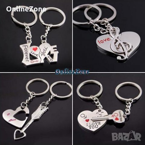 Двойка ключодържатели за влюбени във форма на Сърце, снимка 5 - Романтични подаръци - 28329402