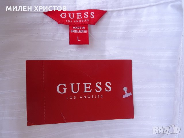  GUESS Los Angeles 100% оригинал Нова с Етикет-размер L цена -40лв 40 лв., снимка 3 - Ризи - 28619283