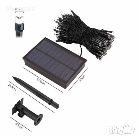 SD 12 - Соларни коледни лампички 12 метра , 100 лампи  5 програми , 4 цвята по избор, снимка 8 - Декорация за дома - 52485714