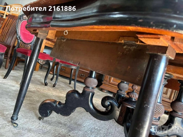 Антикварна маса със шест стола с красива дърворезба , снимка 15 - Антикварни и старинни предмети - 51444397