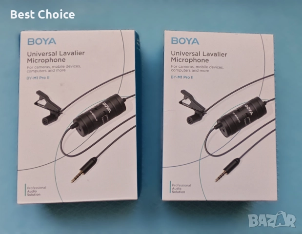 BY-M1 Pro II микрофон Lavalier с шумопотискане, всепосочен, с порт за монитор, снимка 2 - Микрофони - 52819111