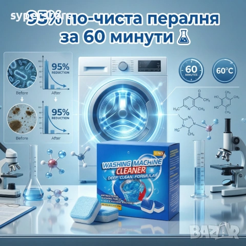 Таблетки за почистване на пералня CleanWash Tabs™ SS000567, Нова революционна Oxygen-based формула с