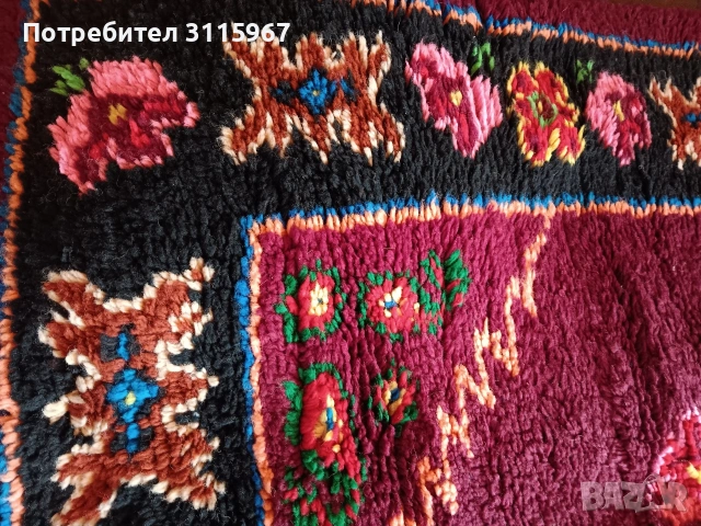 Вълнен китеник Маковете, снимка 4 - Покривки за легло - 53035228