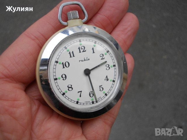 КОЛЕКЦИОНЕРСКИ ДЖОБЕН ЧАСОВНИК RUHLA GDR , снимка 4 - Антикварни и старинни предмети - 43130885