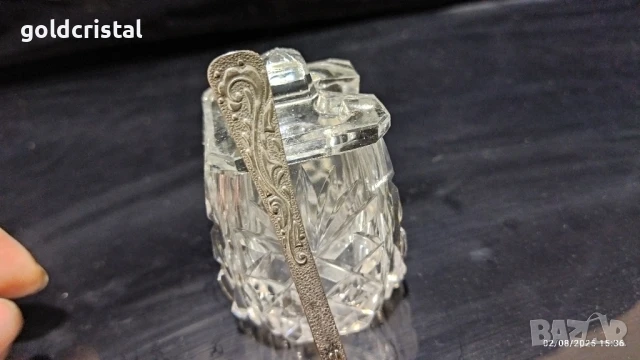 стар кристален съд за хайвер , снимка 7 - Антикварни и старинни предмети - 51247901