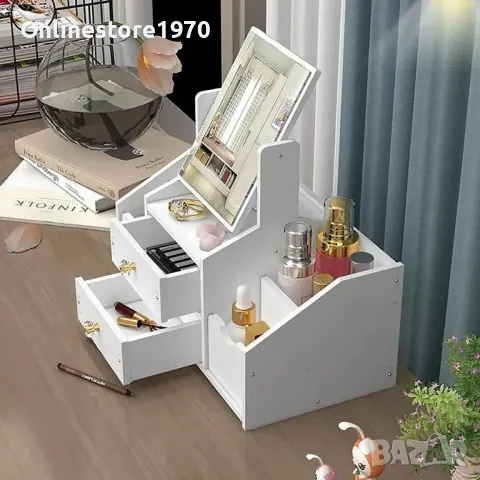 Стилен органайзер / тоалетка за козметика с огледало, снимка 5 - Други - 48742087