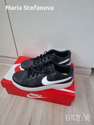 Черни кожени маратонки Nike