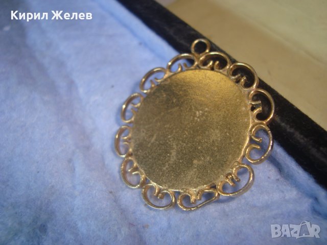 СТАР ПОЗЛАТЕН РЕТРО АРТ ДЕКО ПЕНДАНТ МЕДАЛЬОН с ШЛИФОВАН КАРНЕОЛ 29463, снимка 2 - Антикварни и старинни предмети - 37743367