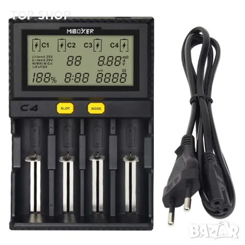 LGIDTECH C4 MiBOXER Smart Зарядно устройство за батерии 4 слота LCD дисплей Li-Ion, IMR, INR, ICR, N