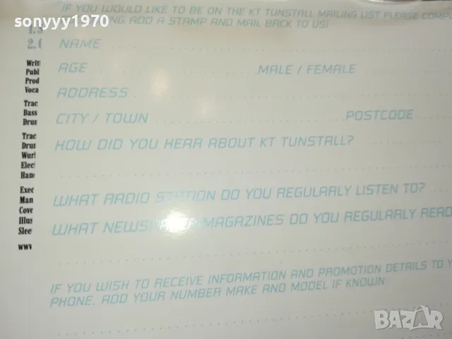 KT TUNSTALL-CD 2502251626, снимка 13 - CD дискове - 49272762