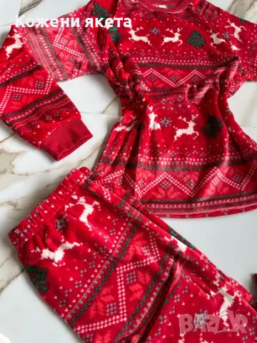 Коледен плюшен червен комплект за вкъщи , снимка 5 - Комплекти - 48110498