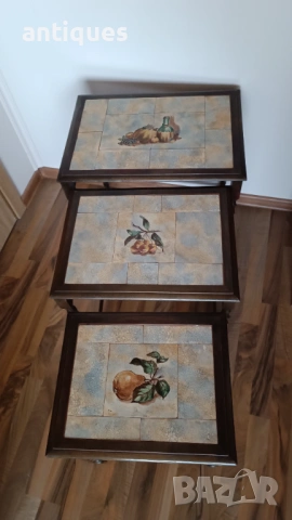 Троен сет маси - естествено дърво, снимка 9 - Антикварни и старинни предмети - 53005461