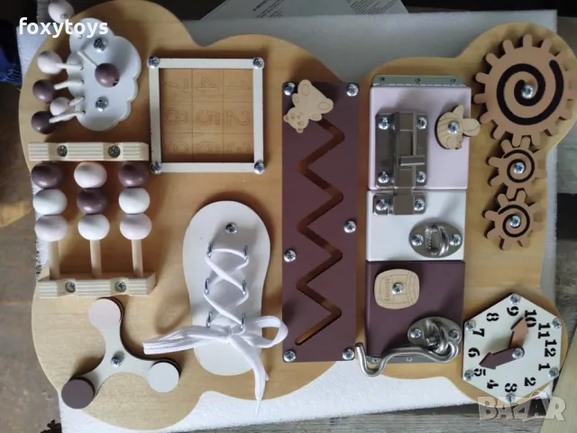 Бизиборд, busyboard дъска мече 22584, Монтесори 10 в 1, снимка 15 - Образователни игри - 47705490