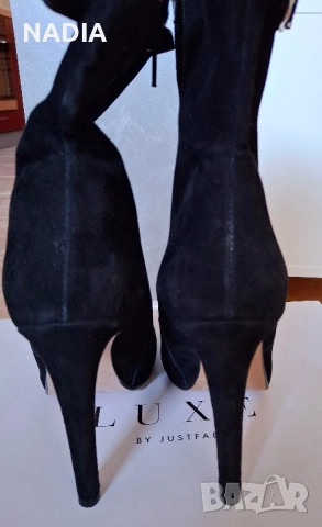 Черни боти на ток, снимка 2 - Дамски боти - 52385025