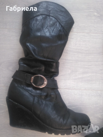 Ботуши на платформа, естествена кожа, снимка 2 - Дамски ботуши - 52594632