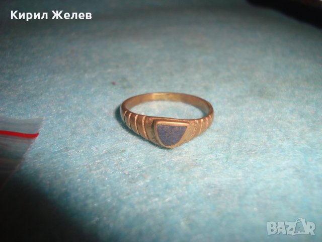 СТАР БРОНЗОВ СКЪПОЦЕНЕН ПРЪСТЕН с ЛАПИС ЛАЗУЛИ РЪЧНА МАЙСТОРСКА АРТ ДЕКО ИЗРАБОТКА 7449, снимка 11 - Антикварни и старинни предмети - 34840483