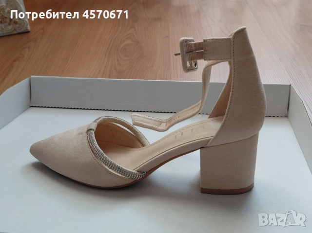 Удобни, бежови дамски обувки, снимка 1