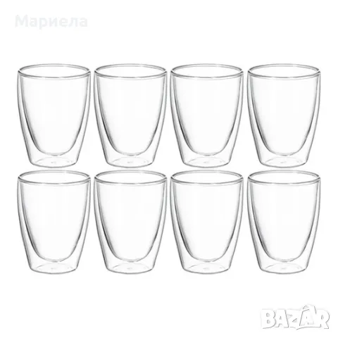 Двустенни чаши за еспресо 75мл 4бр / Стъклени термочаши за кафе, снимка 3 - Чаши - 49921466