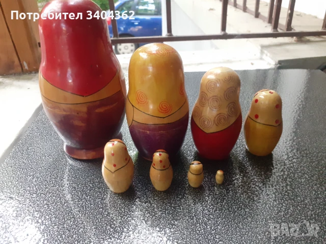 Стара руска кукла матрьошка 8 в 1, снимка 5 - Антикварни и старинни предмети - 50667098