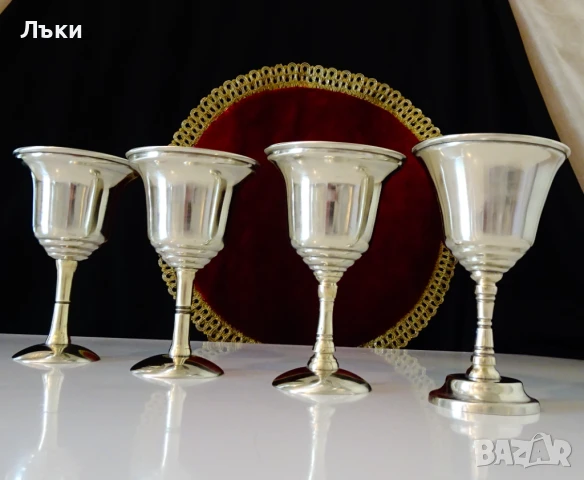 Посребрени чаши за вино 160 мл.,релеф. , снимка 4 - Антикварни и старинни предмети - 51395179