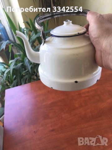 ЧАЙНИК МЕТАЛ ЕМАЙЛИРАН МАЛЪК-1963 ОБОРИЩЕ, снимка 1