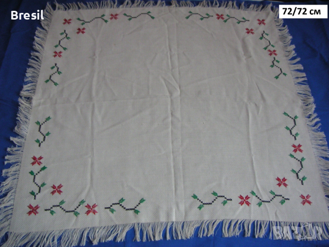 Покривки за маса на една кука Бродирана покривка с цветя Тишлайфери Карета, снимка 7 - Покривки за маси - 36438328