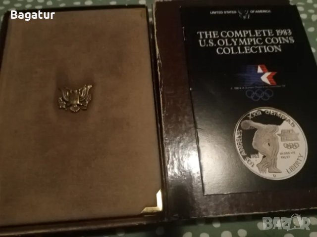 UNC,1983,Сребро,САЩ,американски орел лот олимпийски, монети,USA, долар, снимка 3 - Нумизматика и бонистика - 47304882