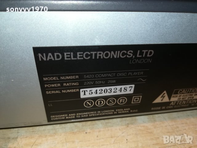 NAD 5420 CD PLAYER MADE IN TAIWAN 0311211838, снимка 14 - Декове - 34685715