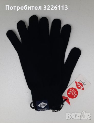 Мъжки зимни ръкавици Lee Cooper Knit, черен, един размер., снимка 2 - Ръкавици - 39065408