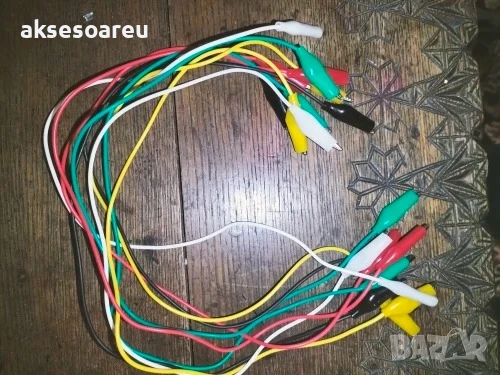 Нови 10 бр. тестови кабели със сонди първокласни електрически щипки тип крокодил в 5 цвята връзки, снимка 6 - Други инструменти - 50485814