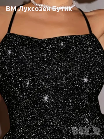 🖤✨ Луксозна черна блестяща рокля – Бъди звездата на всяко събитие! ✨🖤, снимка 3 - Рокли - 50106942