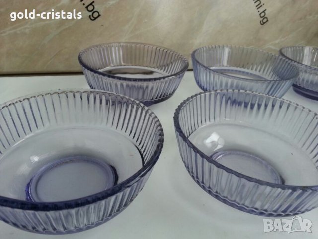 ретро купички цветно лилаво стъкло , снимка 2 - Антикварни и старинни предмети - 26224592