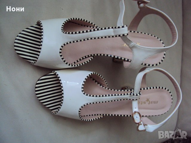 Лачени красиви сандали с ток на Мат-Стар, снимка 2 - Сандали - 26821720