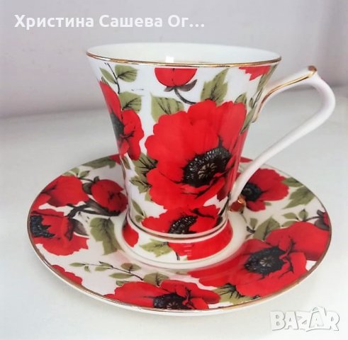 Чаша с чинийка за чай, кафе, мляко, снимка 1 - Чаши - 28620323