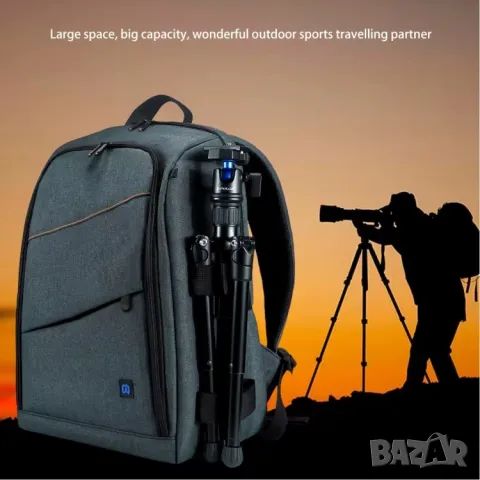 Водоустойчива раница за фотоапарат, раница, фотографска чанта, органайзер, камера, аксесоари обектив, снимка 9 - Чанти, стативи, аксесоари - 49484515