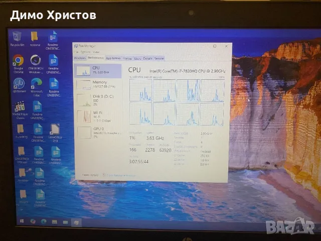 Продавам лаптоп HP Zbook 15 G4 (i7-7820HQ, 4x4GB DDR4, 256GB NVMe, Intel HD630), снимка 6 - Лаптопи за работа - 48552721