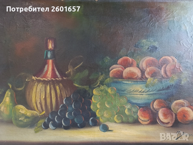 Много стар натюрморт, подписан., снимка 2 - Картини - 51514953