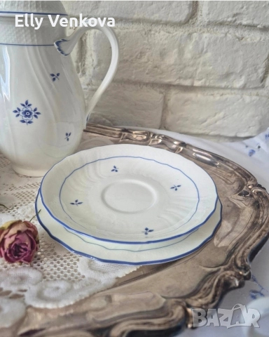 Сервиз за чай Heinrich Villeroy & Boch от фин костен порцелан, снимка 3 - Сервизи - 52888135