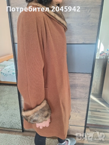 Дамско палто в кафяв цвят, снимка 12 - Палта, манта - 52975162