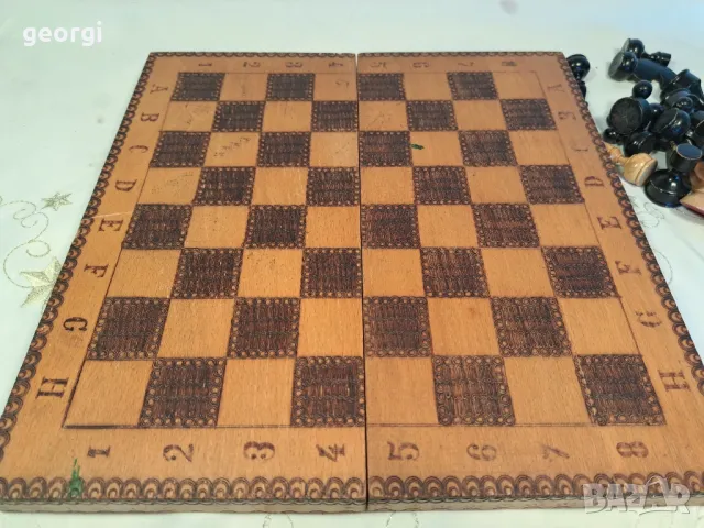 дървена кутия за шах и табла 25/5, снимка 7 - Шах и табла - 50331566