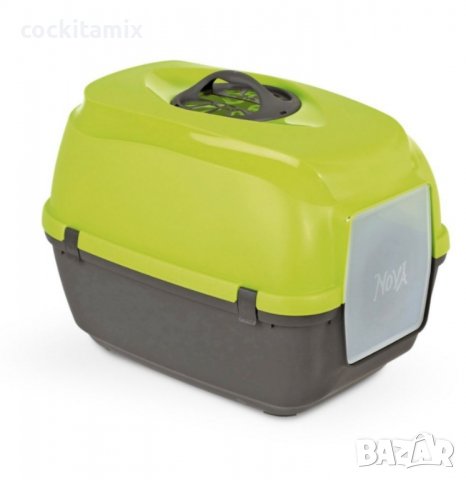 Закрита котешка тоалетна с филтър НОВА зелена размери см 56 / 40 / 40,5височина  - 1бр