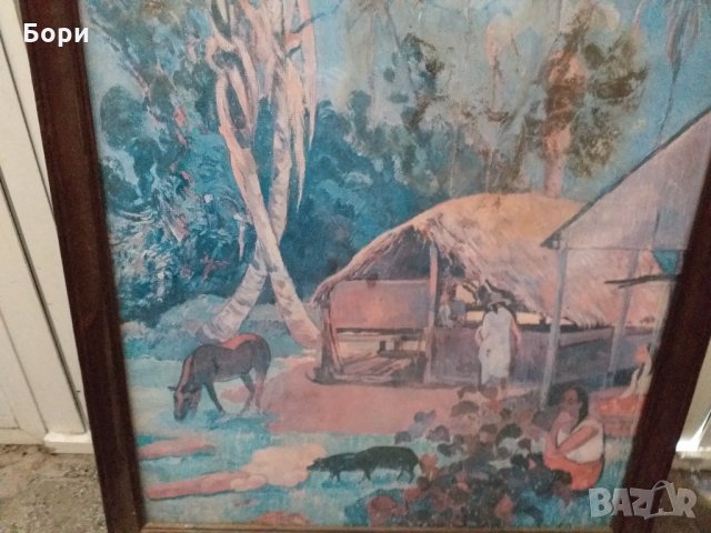 Голяма картина в дървена рамка., снимка 4 - Картини - 27451775