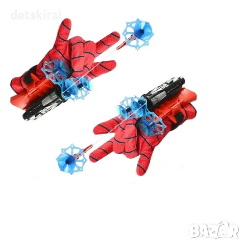 Два броя ръкавици Спайдърмен с изтрелвачка