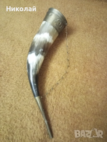 Ловен биволски рог , бокал, снимка 2 - Антикварни и старинни предмети - 52521072