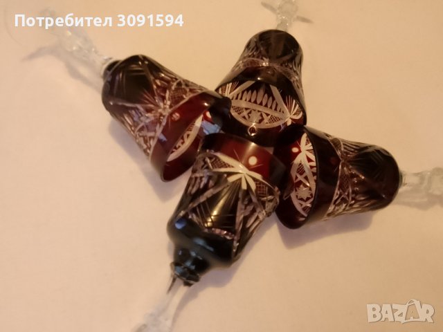  4 Чаши за вино , шампанско от червен рязан кристал, снимка 6 - Антикварни и старинни предмети - 43126077