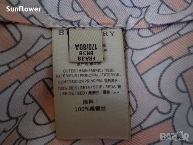 ОРИГИНАЛНА копринена риза /блуза BURBERRY от 100% коприна, снимка 11 - Ризи - 51722085