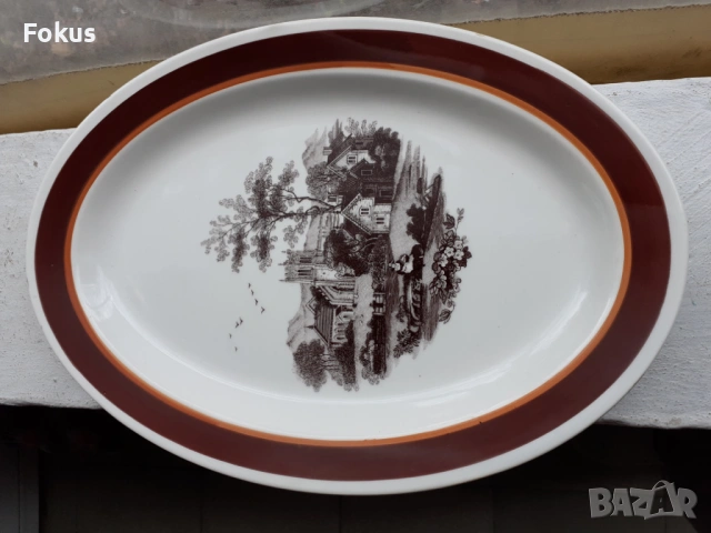 Уникално красиво плато поднос порцелан Италия