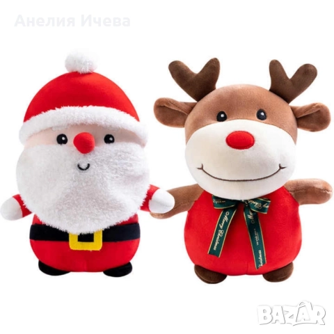 Коледна плюшена играчка 25 см, снимка 4 - Плюшени играчки - 51593808